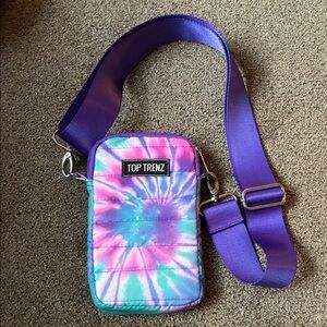 Top Trenz Puffer Crossbody Cell Phone Bag - Tie Dye